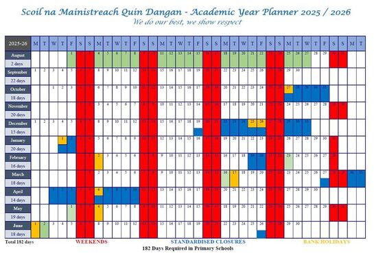 Scoil na Mainistreach Quin Dangan logo